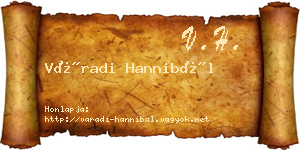 Váradi Hannibál névjegykártya